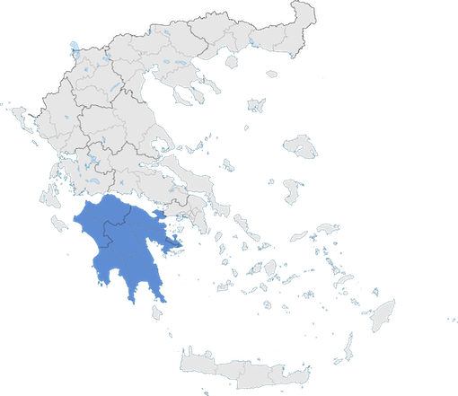 Location map of Peloponnese